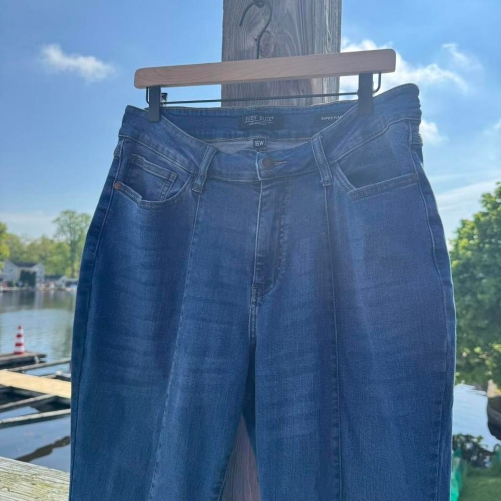 Judy Blue Super Flare Jeans Women's Plus Size 16W Denim Blue Boho Hippie Girly - Picture 3 of 8